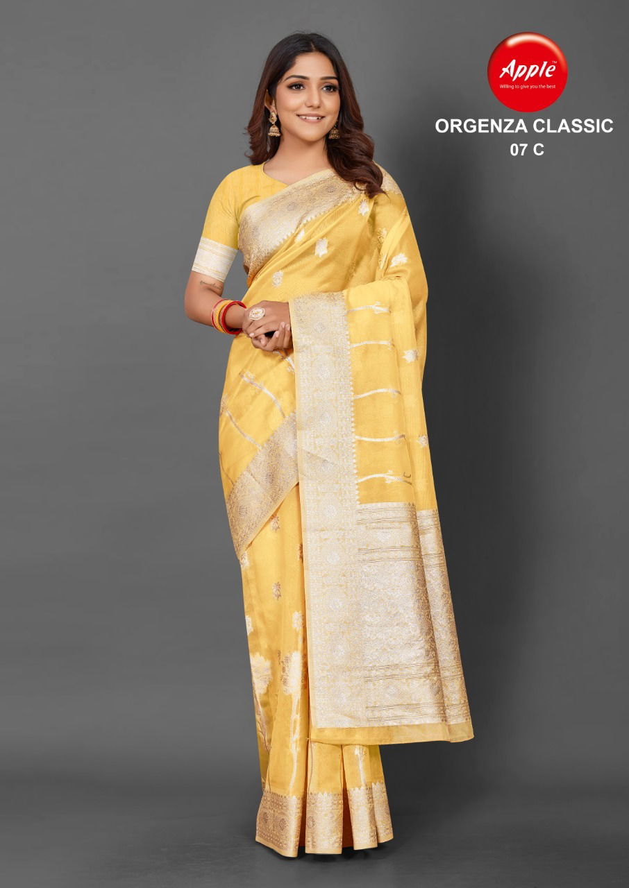 Apple Organza Classic 7 Ethnic Wear Printed Organza Sarees
